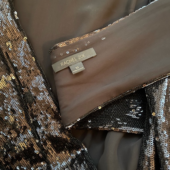 Rachel Zoe sequined black evening gown. - Picture 3 of 5